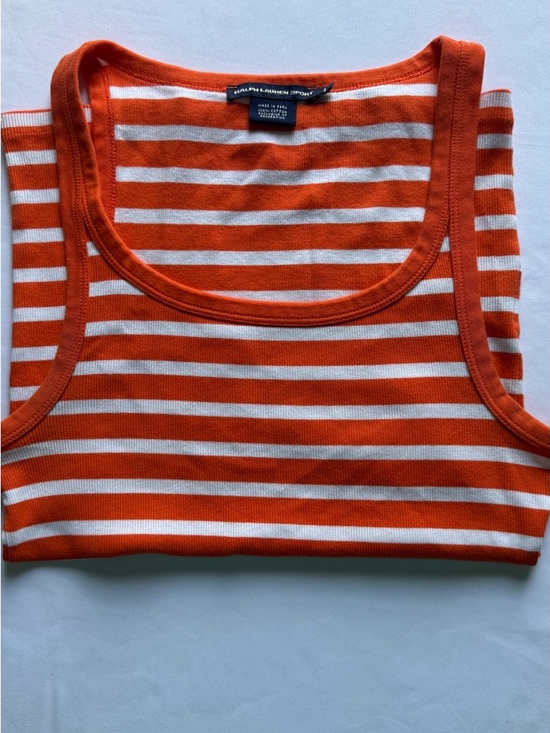 Ralph Lauren Tops - Ralph Lauren Sport Orange and White Striped Tee